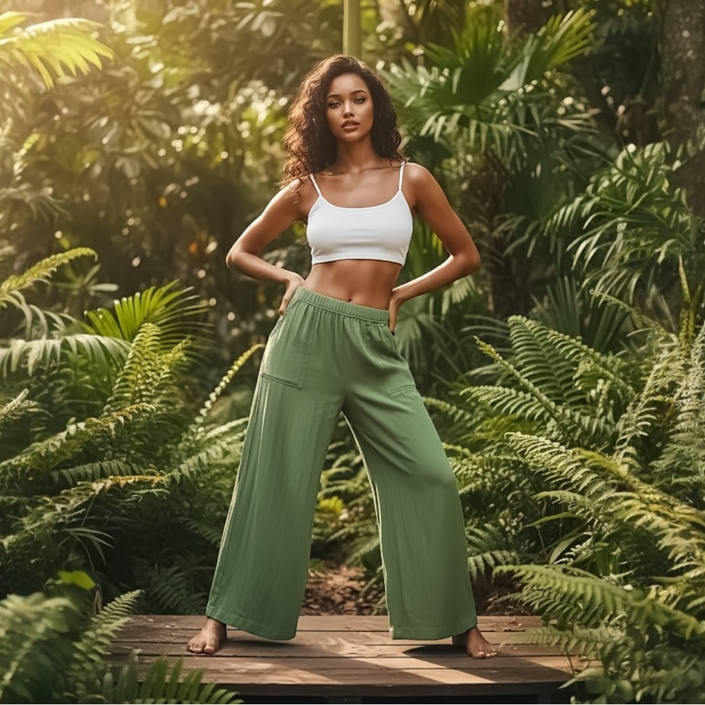Camden Layne Green Wide Leg Pants
